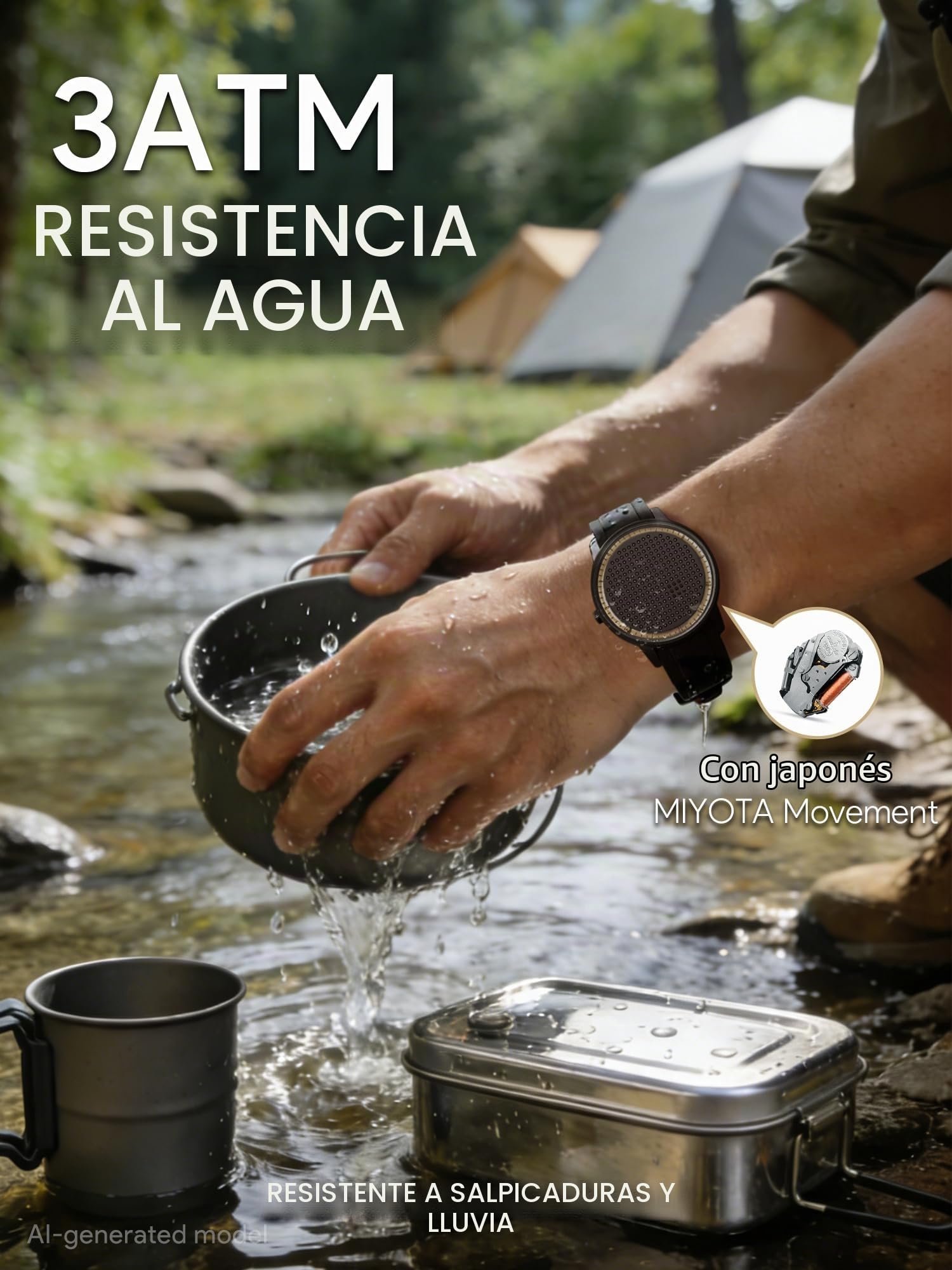 EUTOUR Reloj de Pulsera Magnético con 239 Bolas de Acero | Esfera con Pista de Latón | Movimiento Japonés | Correa de Silicona | Cristal de Vidrio | Diseño Único | Nuevo Modelo para Hombres