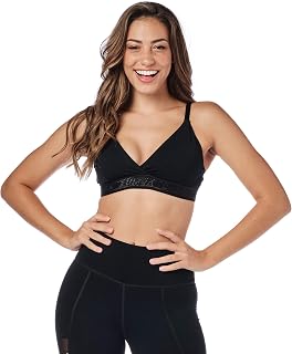 Zumba Women's Dance V Neck Style Women Compression Bra Fitness Workout High Impact Sports Bra Sports Bra