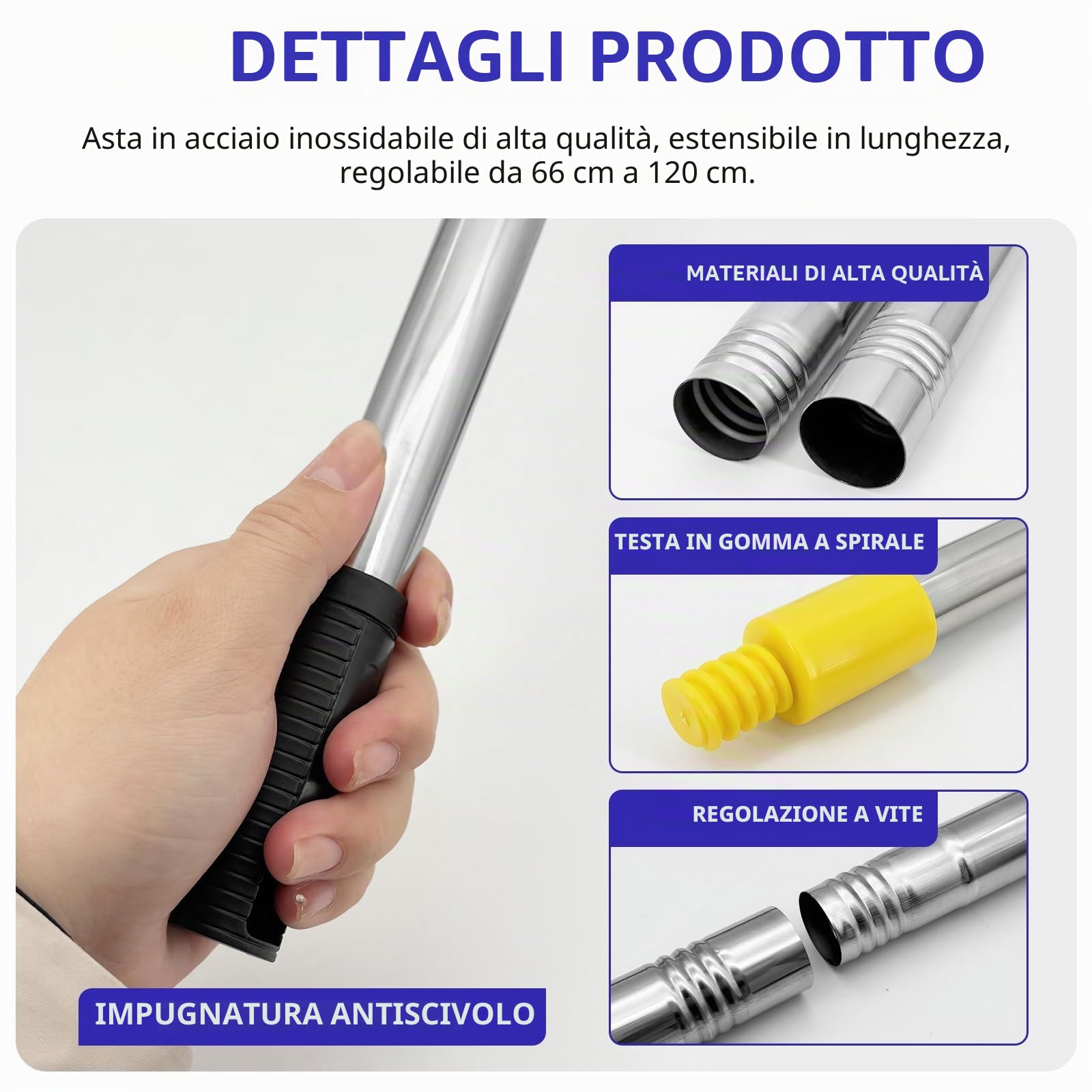 Asta Tiratenda per Lucernario per Tetto - Asta per Tende da 120 cm con Gancio, Asta Ausiliaria Interruttore Lucernario Scala Mansarda, Facile Accesso a Mansarda e Finestra Alta, Facile Montaggio e Uso