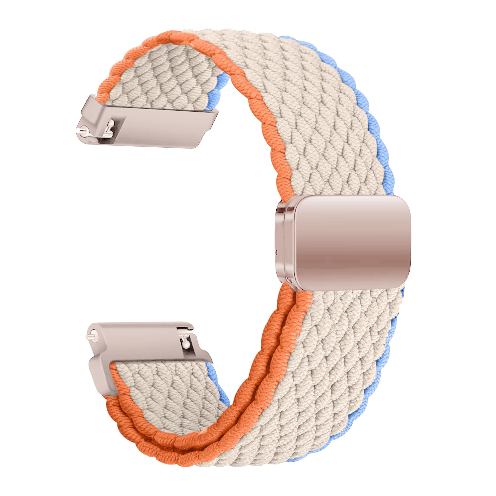 ACM Watch Strap Woven Braided Magnetic 20mm compatible with Garmin Forerunner 165 Smartwatch Adjustable Belt Band-image-20
