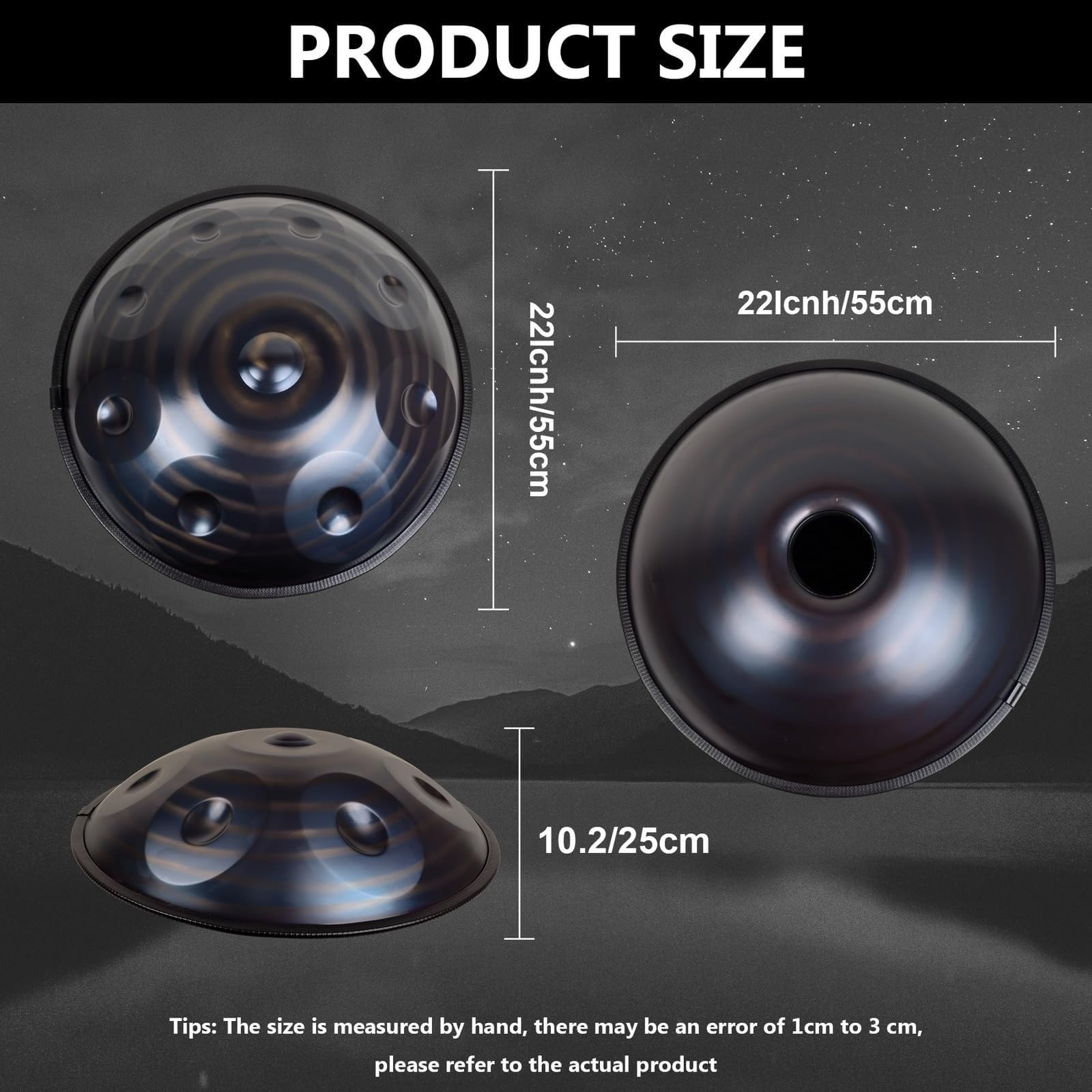 ハンドパン ドラム 10音 D小調 432Hz Amazon | ハンドパン 432HZ、10音 22インチ D マイナー ハンド