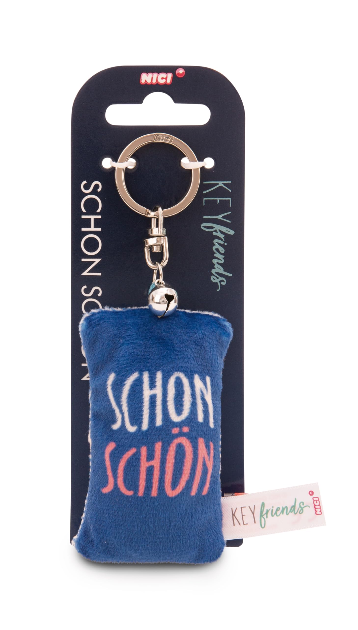 NICI 62118 breloczek do kluczy mini pluszowa poduszka piękna 8 cm z dzwoneczkiem, kolorowy towarzysz do plecaka lub torby, uchwyt na klucze dla małych i dużych | 62118