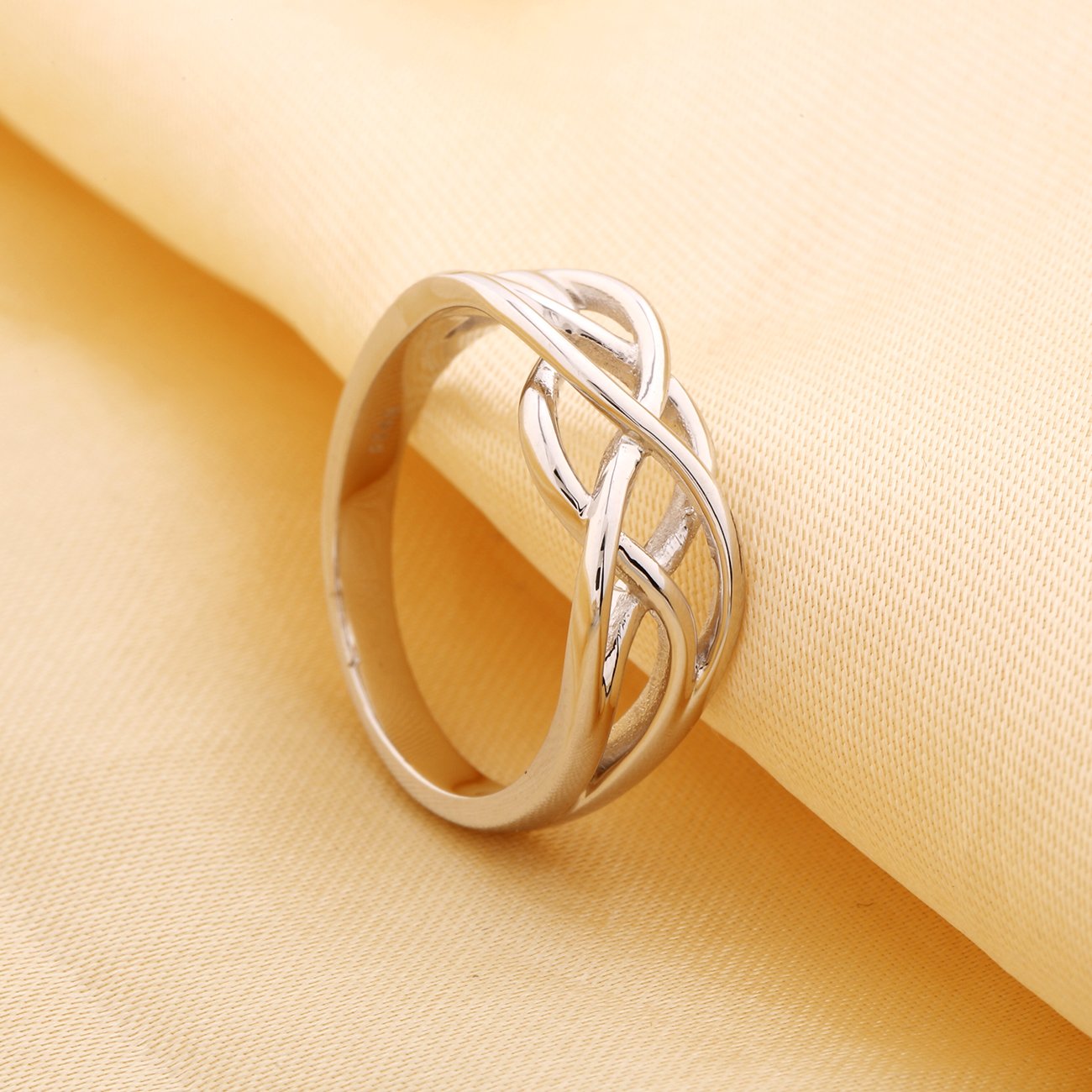 GULICX 925 Anello celtica Everlasting Love Knot Filigrana di nozze