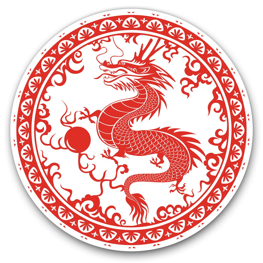 2 x 30cmVinyl Stickers - Chinese Red Dragon Martial Decals for Car Van Luggage Scrap Book Fridge #4085