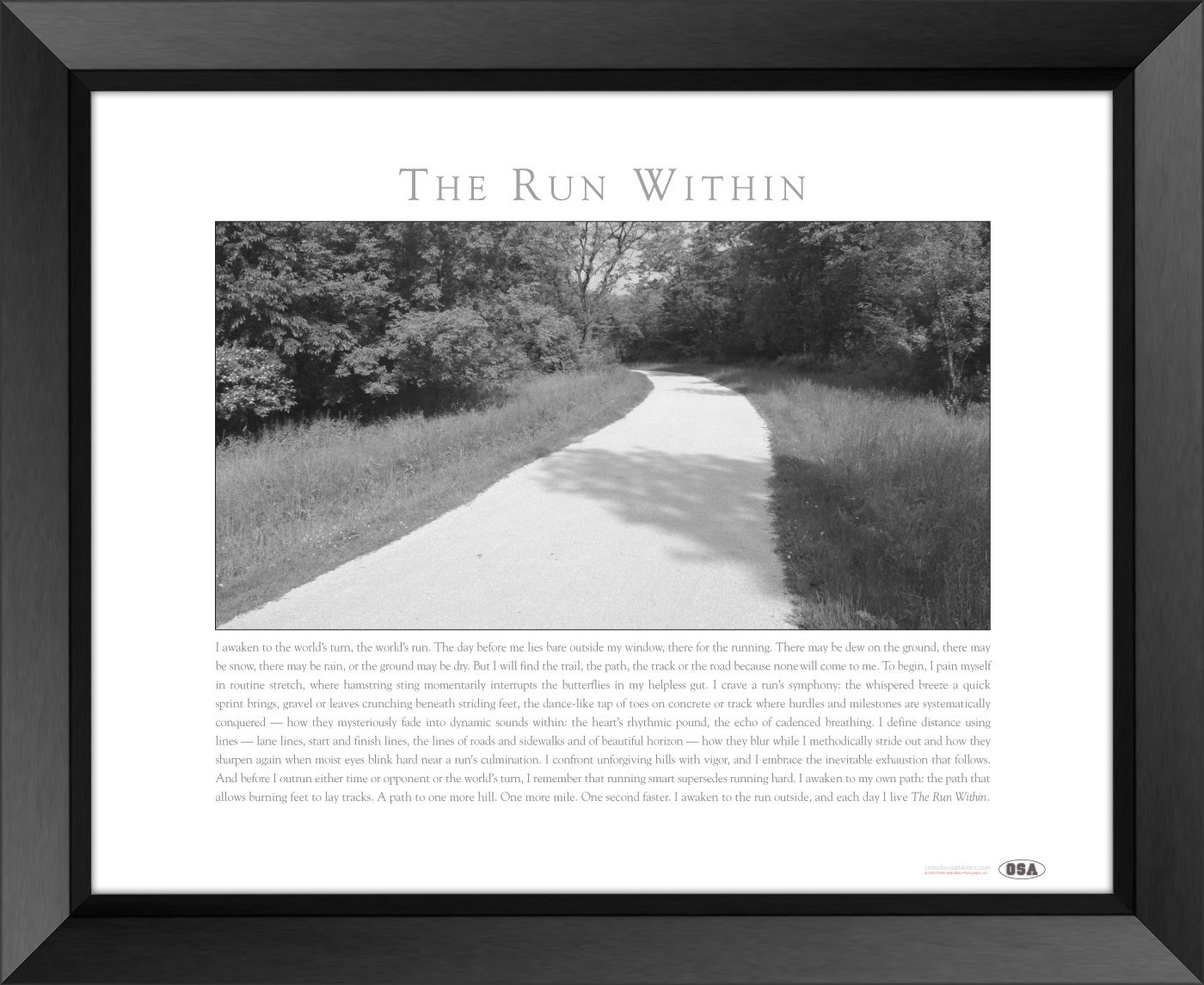Old School Athletics - Running The Run Within 22"x28" Inspirational Loose Print