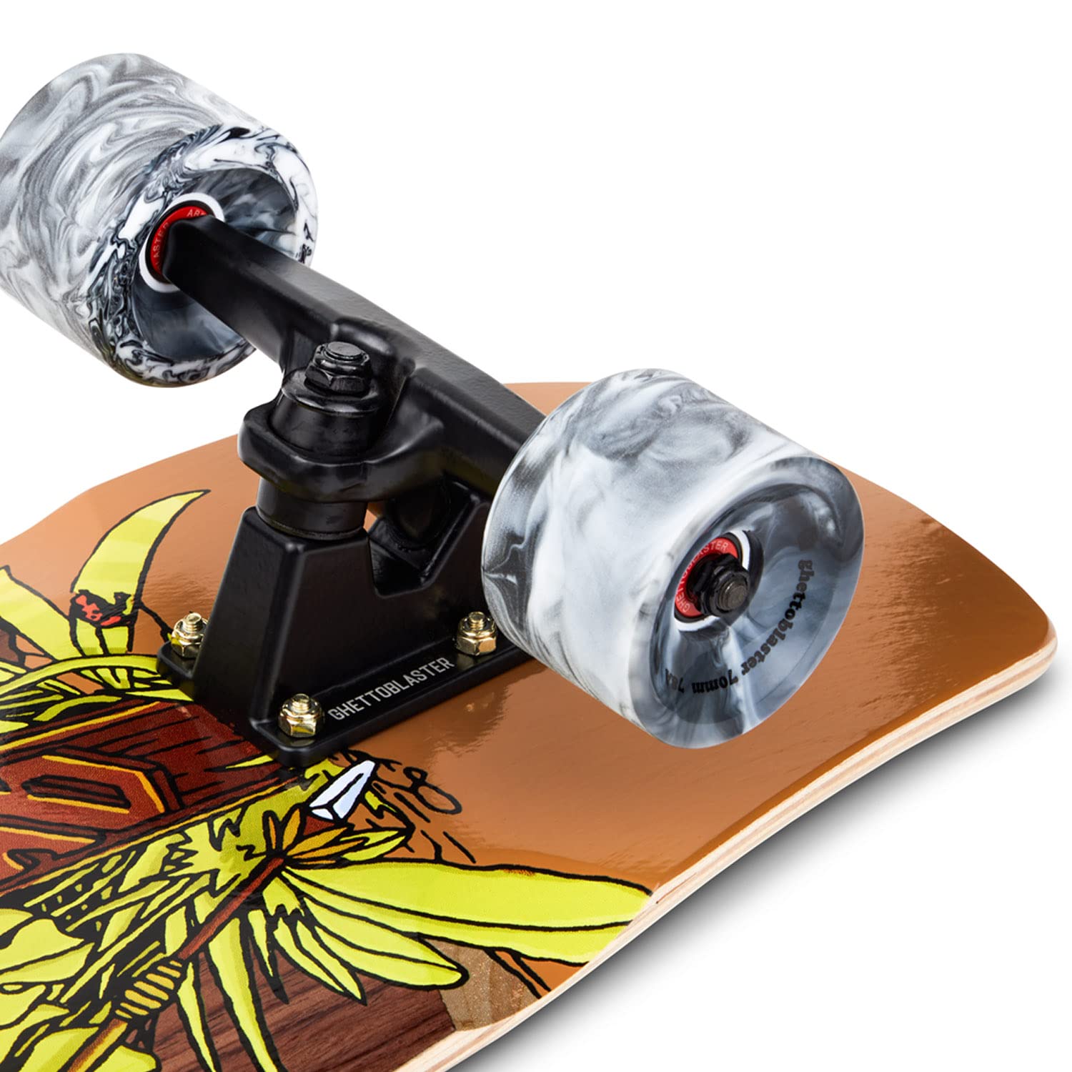 Surfskate Skateboard Carver Ghettoblaster - Cuscinetti Veloci a Sfera ABEC 11 - Tavola in Acero Canadese e Teak a 7 strati - Ideale per Pumping - Principianti Bambini e Adulti