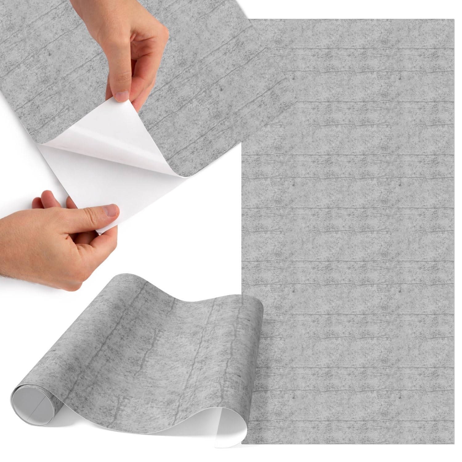 Plástico adhesivo para muebles impermeable gris de 75x150 cm mate