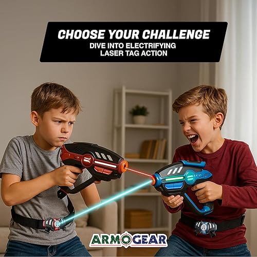 Miniatura 8 de Pistolas de combate láser ArmoGear con juego de 4 chalecos. Equipo de combate Láser para varios jugadores, para adolescentes, niños y adultos. Para