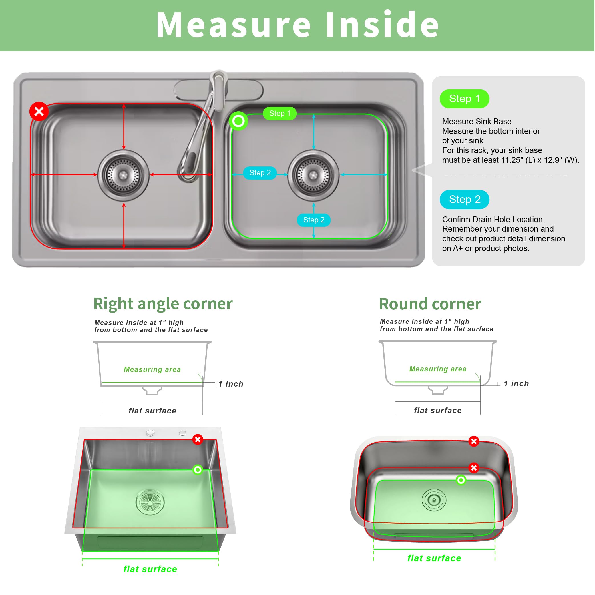 SunnyPoint 304 Stainless Steel Sink Protector Rack Rust-Resistant Grid for Kitchen Sink Bottom Scratch Prevention Drainage Support Fits — view 5