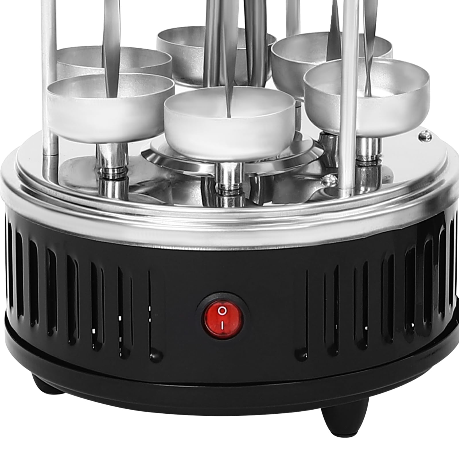 Pionowy grill rotisserie, 1000 W, 20 x 37,5 cm, pionowy grill elektryczny z 5/6 szpikulcami, stal nierdzewna 400-500℃, elektryczna maszyna obrotowa do BBQ, grilla stołowego, grilla pionowego (6)
