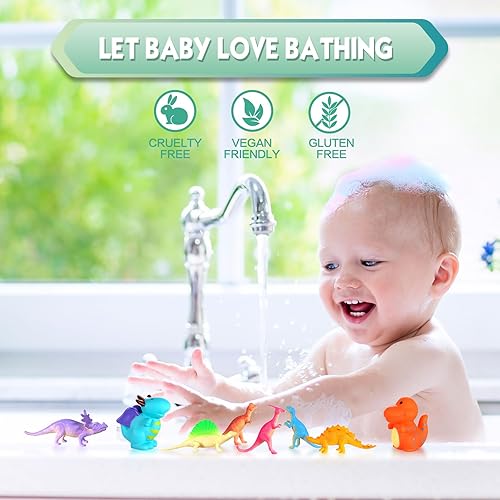 Miniatura 6 de Bombas de baño, bombas de baño de Aofmee para niños con sorpresa en el interior, bombas de baño de dinosaurios para niñas y niños, huevos de