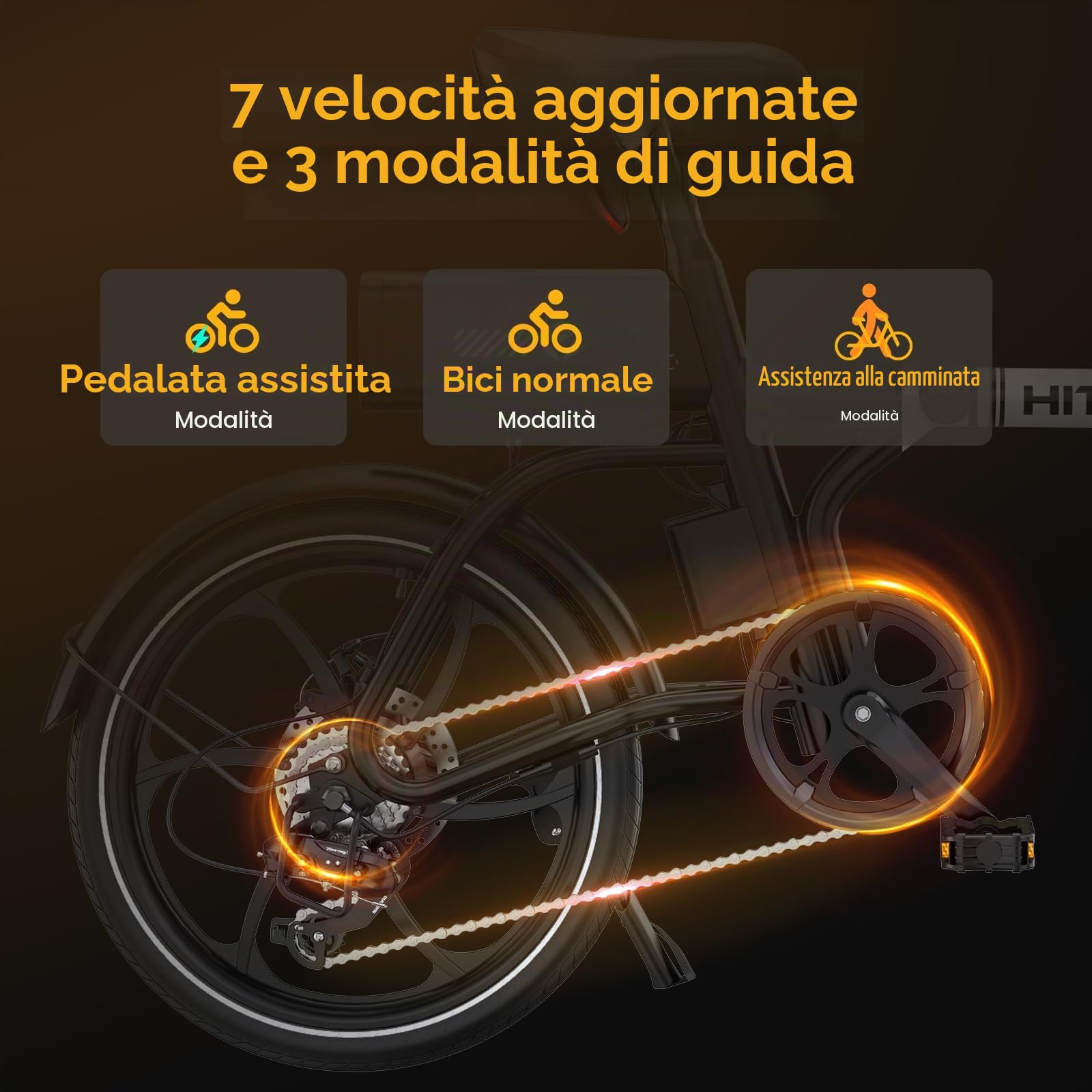 HITWAY Bicicletta Elettrica, Pieghevole E Bike 16/20 Pollici, Motore 250W Velocità Massima 25km/h, Batteria Al Litio 36V 9Ah, Autonomia 35-70/40-65km, Bici elettrica Urbana Pedelec per Adulti