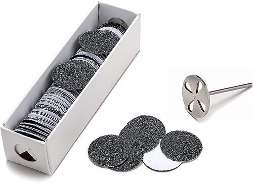 Miniatura 5 de 100 discos de papel de lija y 1 broca de metal, vástago de 332 reemplazable pedicura disco de lijado para eliminación de callos de piel muerta,