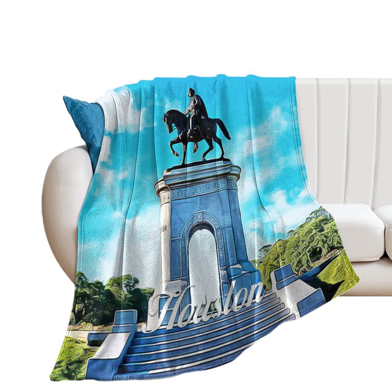 Couverture en flanelle anti-frissons plaid doux paysage urbain pour lit
