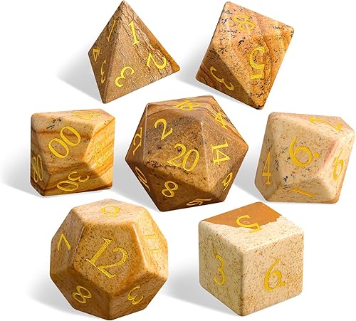 Dados de piedras preciosas hechas a mano DND, dados de piedra para Calabozos y Dragones, juegos de dados RPG, accesorios de D&D, regalo de imagen