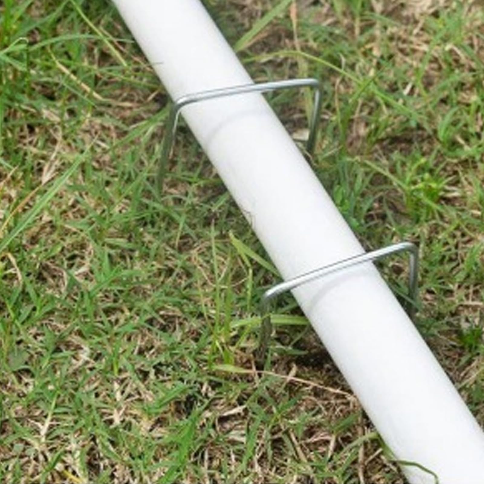 100 picchetti da giardino in acciaio galvanizzato a forma di U, per geotessile, prato, patio, paesaggistica, barriera, tessuto per irrigazione