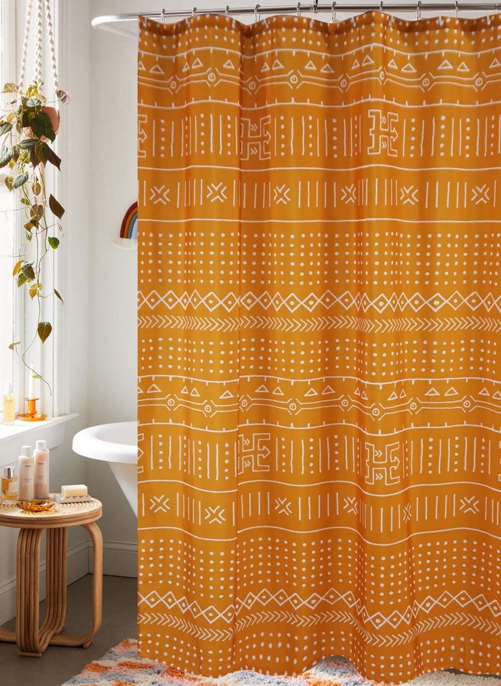 YoKii Mudcloth Fabric Shower Curtain, 72Inch Ethnic