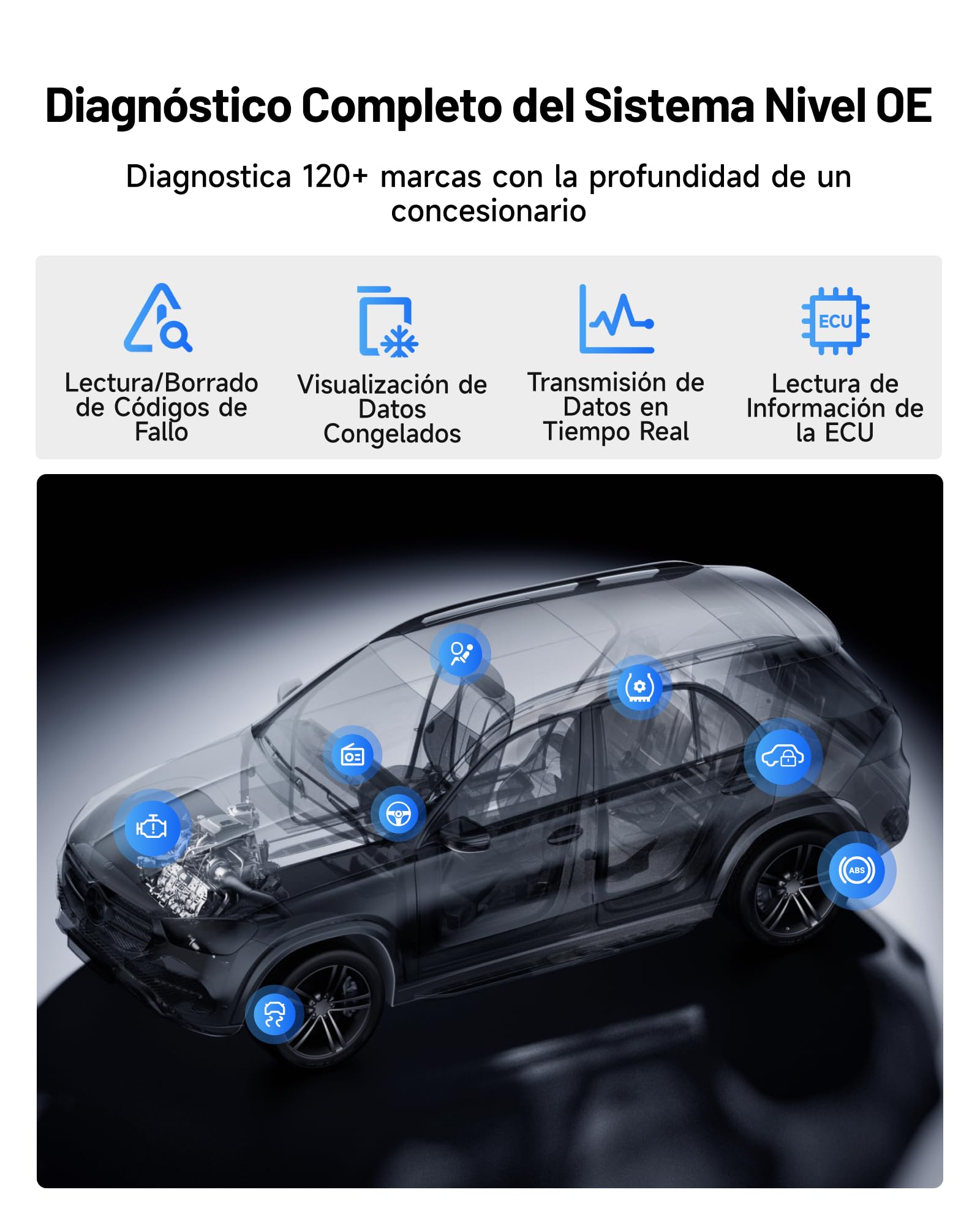 TOPDON One obd2 Diagnosis Scanner con Codificación ECU, Topología OE, J2534 Pass-Thru, 50+ Reset, Bidireccional Maquina Diagnosis Coche Multimarca, TopFix AI, FCA/Renault/VAG SFD SGW, CANFD & DoIP