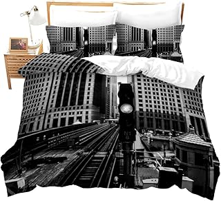 Juego de con Estampado de Ciudad, para Adultos y niños,Moderno, Conde Calle, Color Blanco y Negro