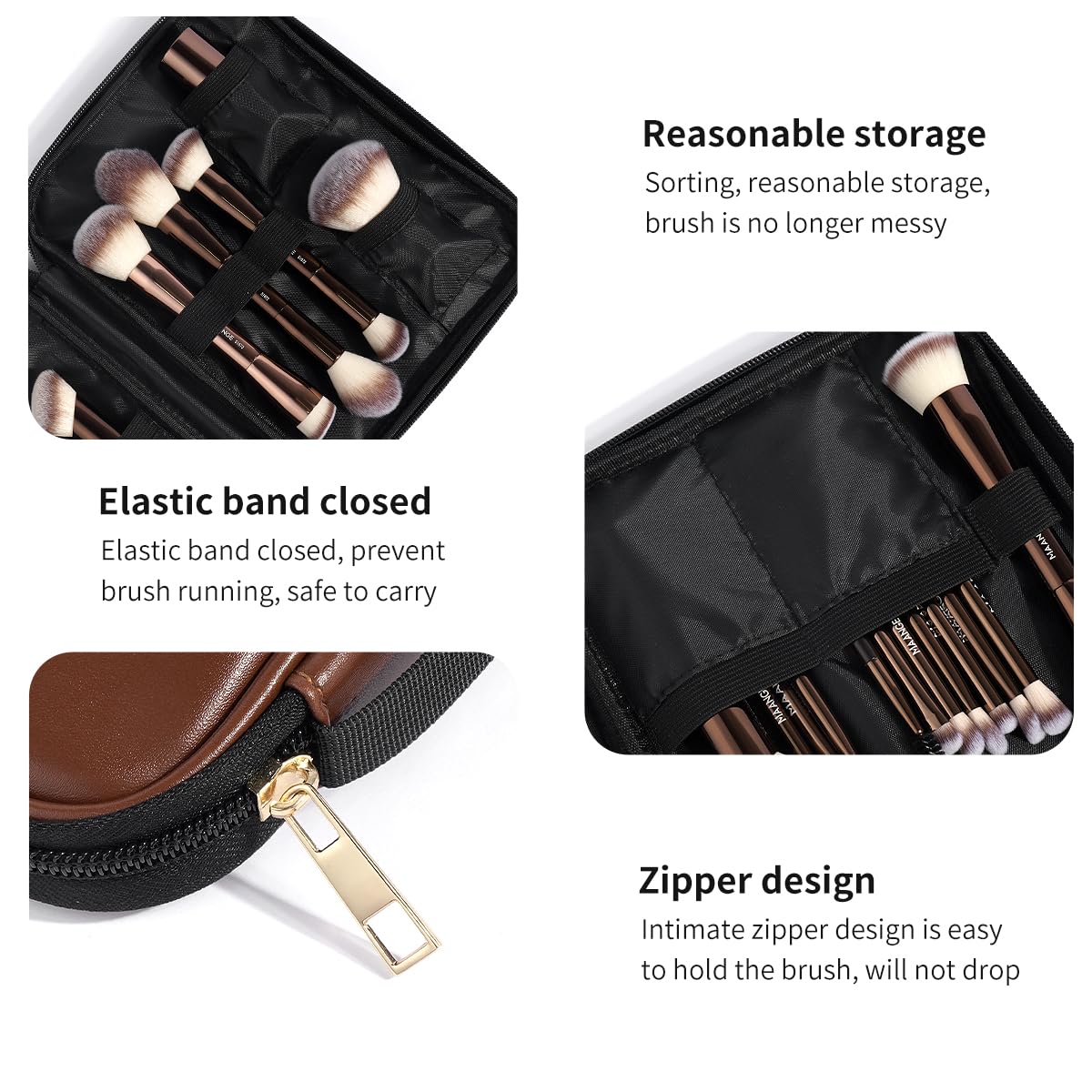 MAANGE Set di 20 pennelli da trucco con custodia, pennelli kabuki a doppia punta, pennelli per fondotinta, correttore, ombretti, crema, cosmetici, blush, strumenti per il trucco del viso, con custodia