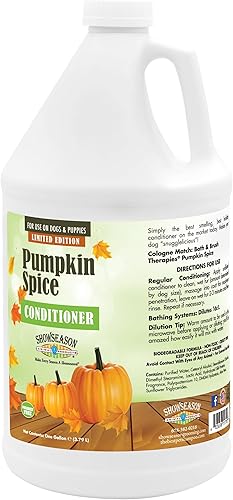 Acondicionador de especias de calabaza para perros de 1 galón, sin crueldad, sin parabenos, biodegradable y no tóxico, fabricado en los Estados