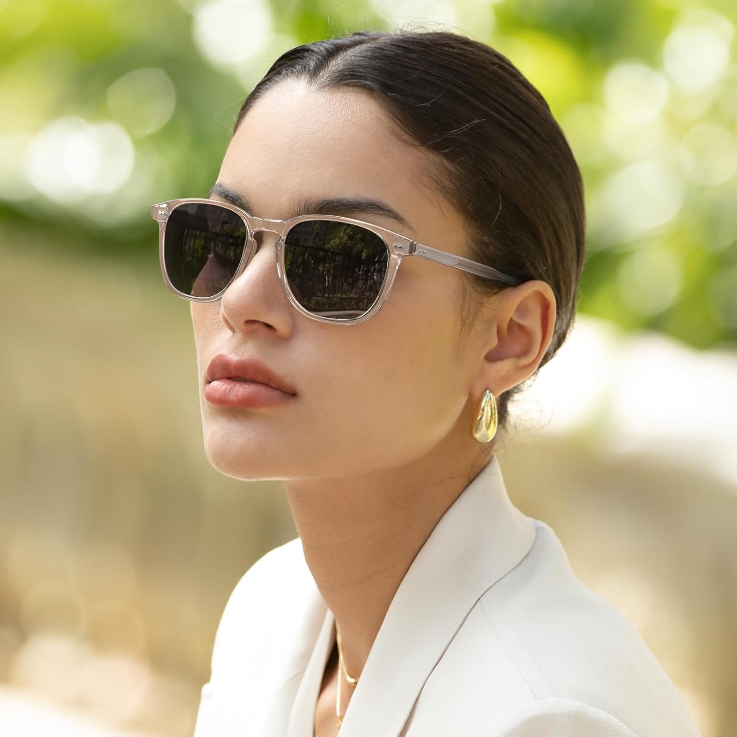 CARFIA Retro Polarized Sunglasses for Women Small and Medium Face UV Protection, Handcrafted Acetate Frame Sunnies CA5285 - Image 5