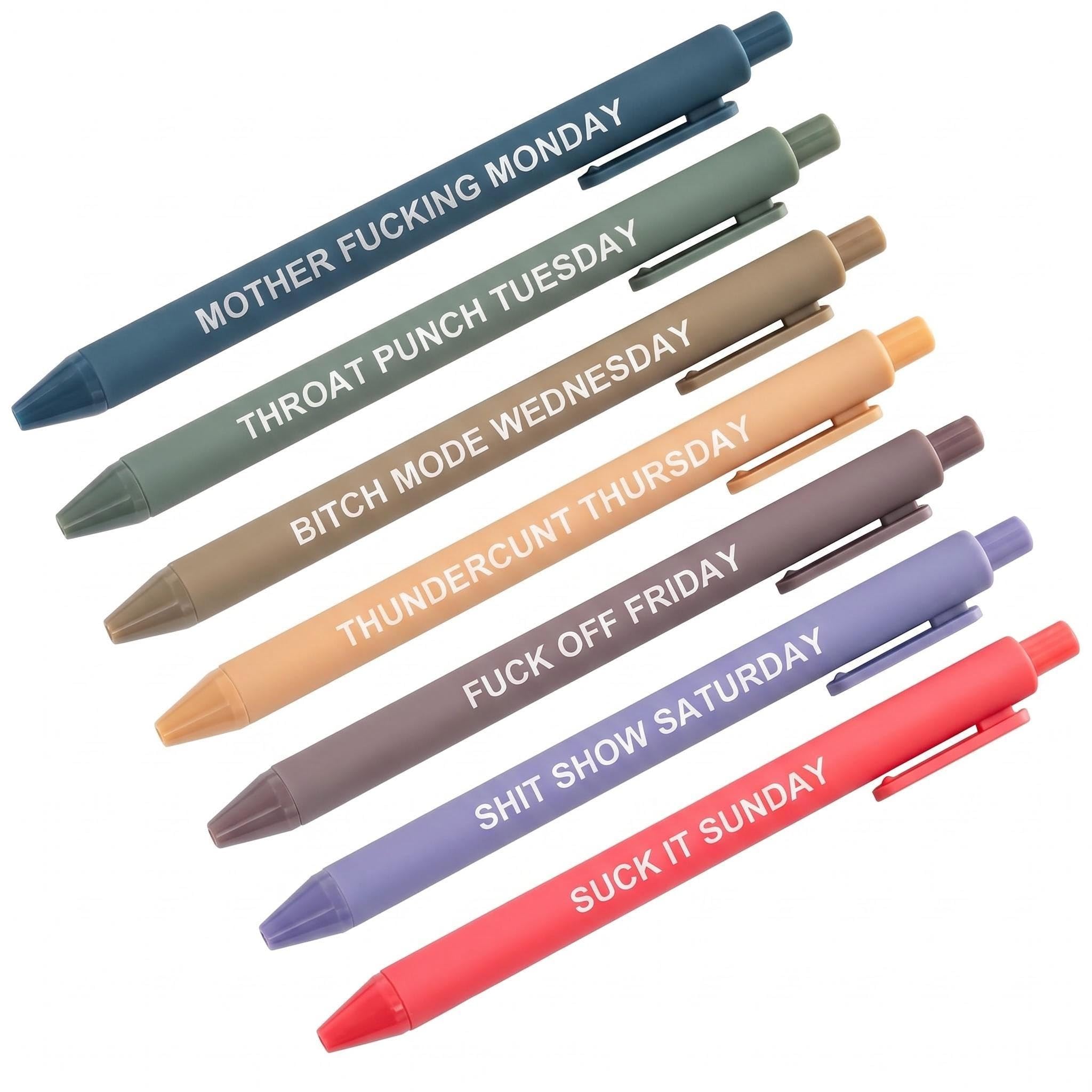 Twinsun Funny Pens Set for Adults, Funny Gifts for Adults, Swear Cuss Word Ballpoint Pen for Nurse Week Gift, Novelty Pens Gag Gifts for Coworkers, Christmas Stocking Fillers Gift for Women (Week)