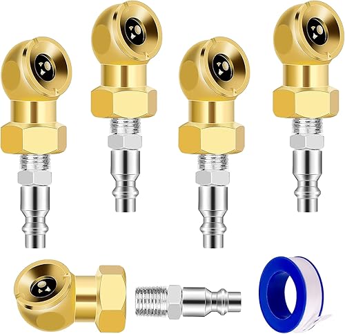 6 unids 14 "Air Chuck tapas de presión de neumáticos portátil portabrocas de aire cerrado inflador de bola de latón para inflador medidor compresor