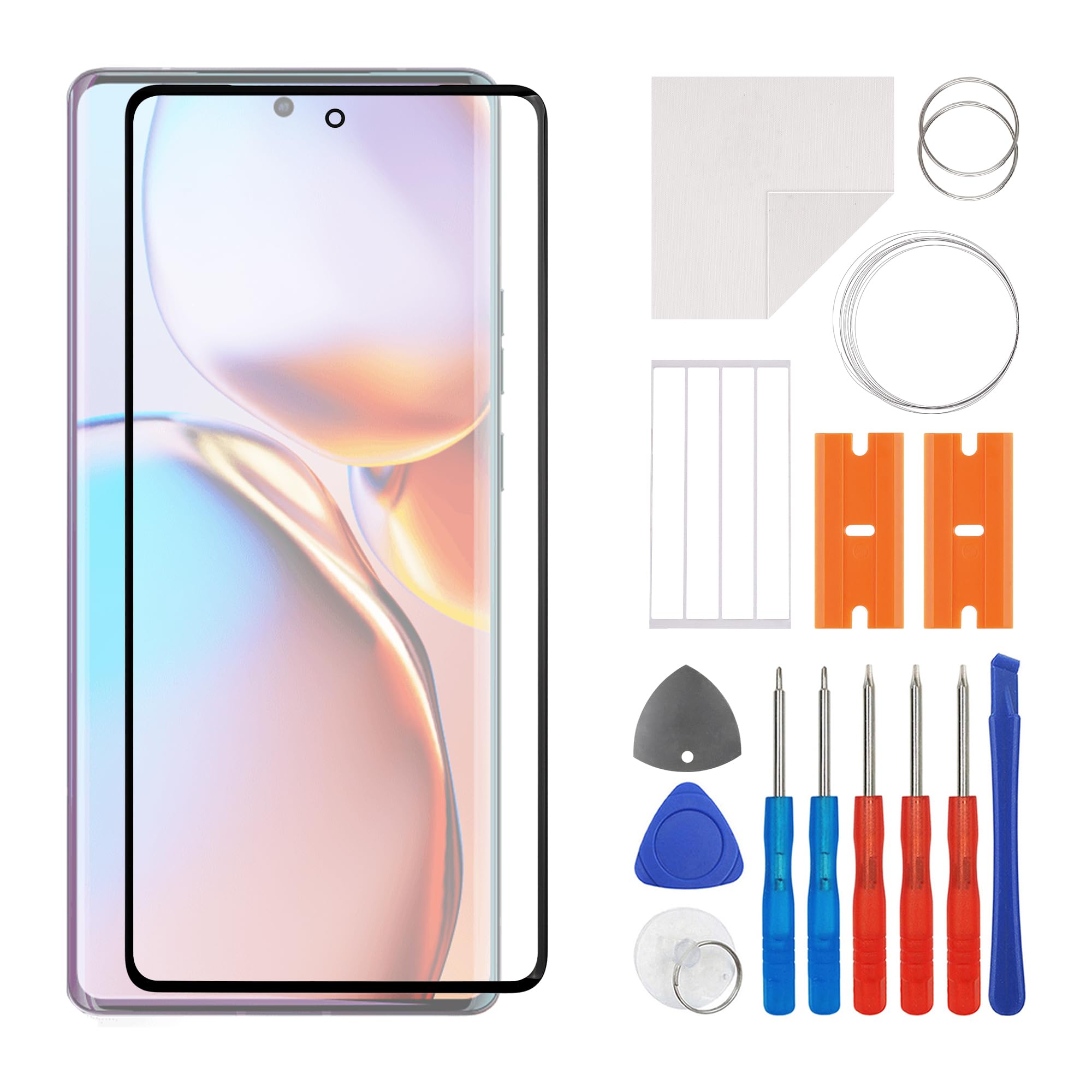 SWARK New Front Screen Glass Outer Panel Lens Replacement +OCA Compatible with Moto Edge Plus 2023 Moto Edge Plus+ 2023 with Upgraded Repair Kit- No LCD Screen and Touch Digitizer