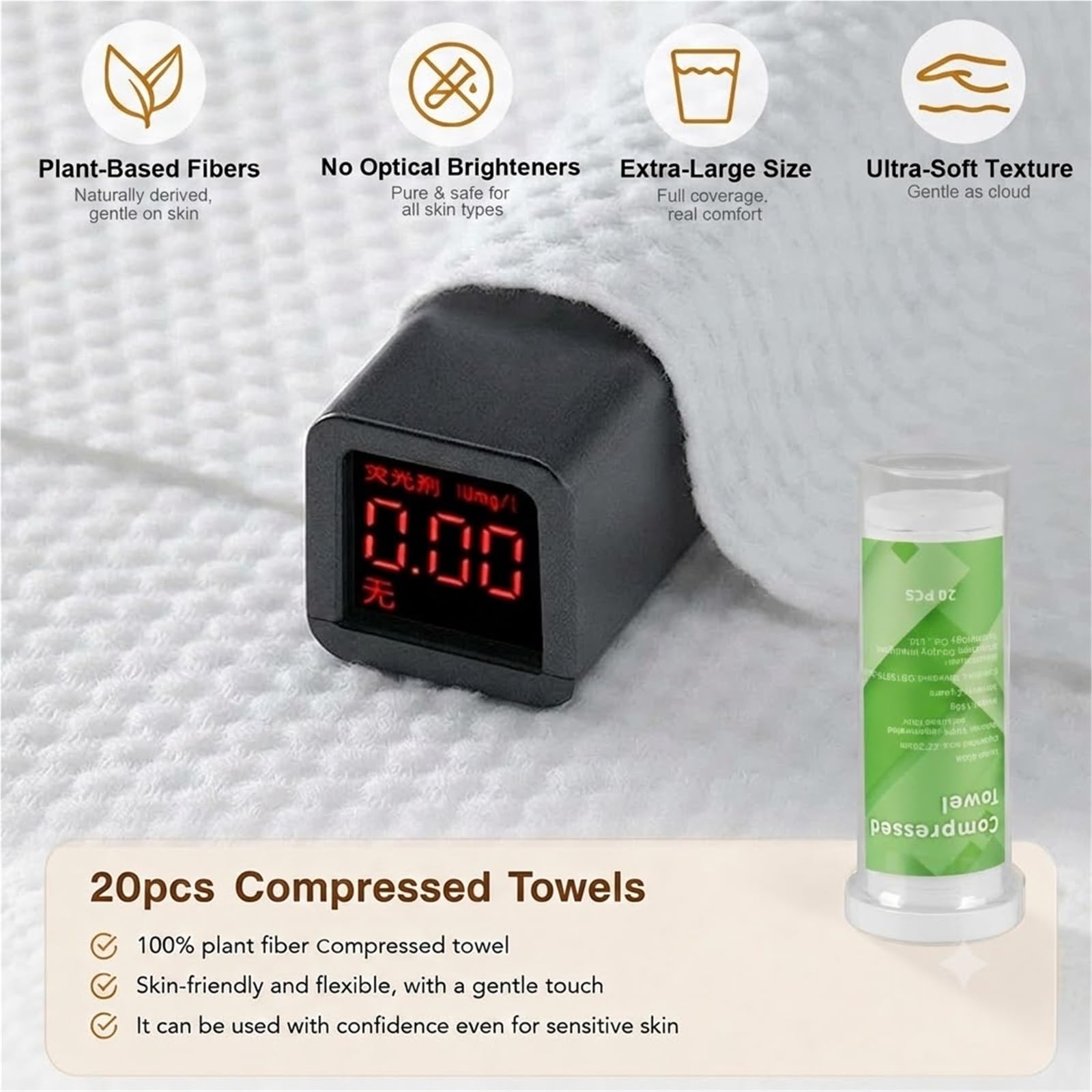Handtuchwärmer Spender, Elektrischer Gesichtstücher Wärmer für Wellness | Automatische Befeuchtung, konstante 55°C, ideal für Kosmetik, Spa & Pflege, inkl. 20 Kompressentücher