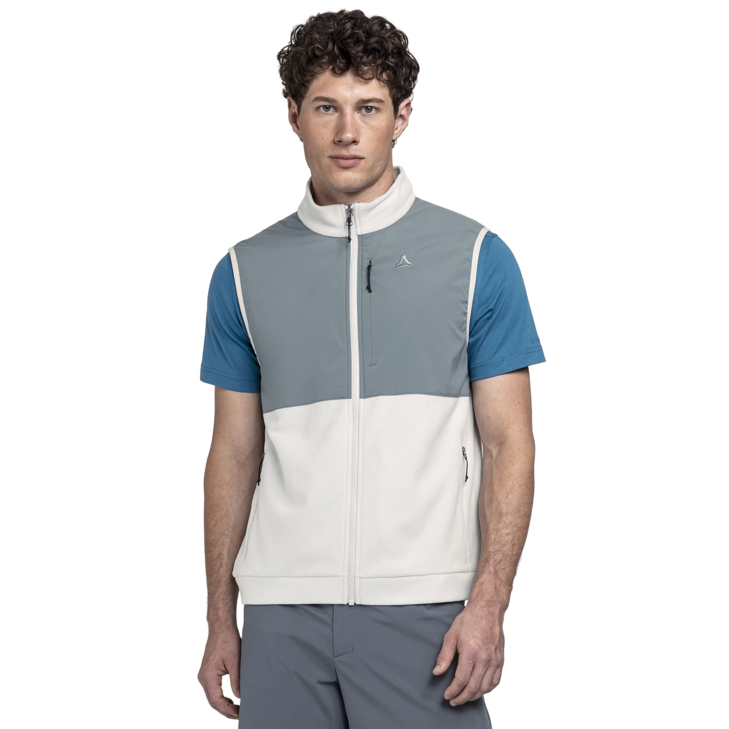 Schöffel Herren Fleece Vt Style Ash MEN, Weste aus schnell trocknendem Micro Fleece, Outdoor Weste mit mehreren Taschen