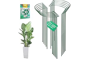 10 Pack Hydrangea Stakes for Outdoor Plants, Heavy-Duty Half Round Plant Support Stakes