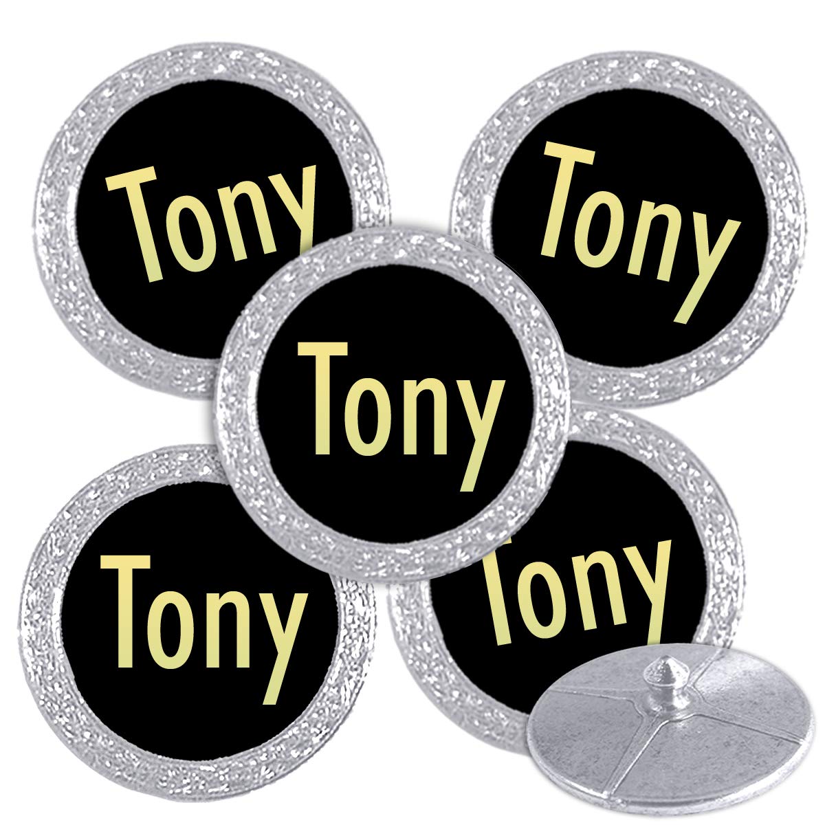 Best Impressions Silver Coloured Golf Ball Markers with Names (Tony) — image 1