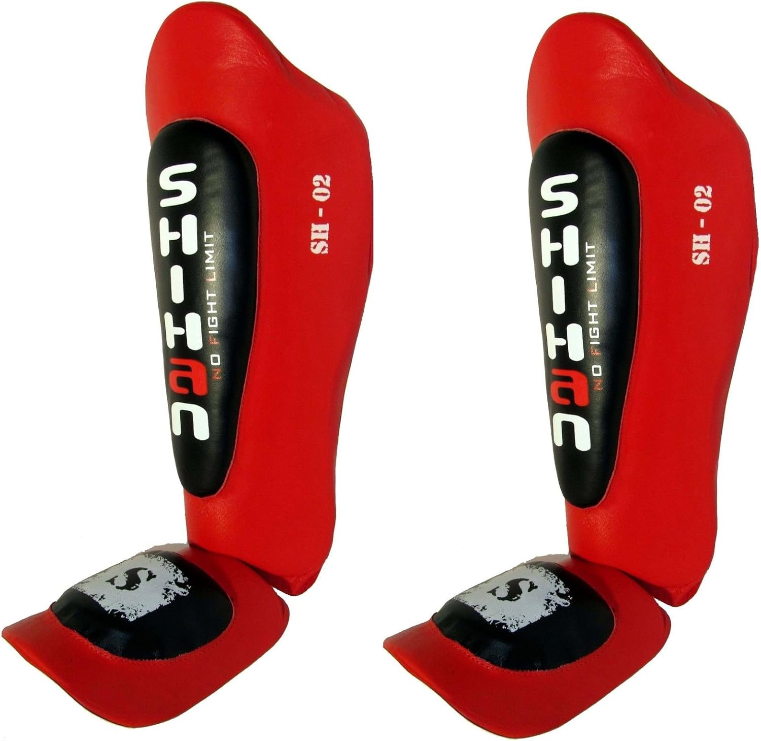 SHIHAN-Champ Exclusive Leather SHIN Instep, Thai Boxing Pads Pads RED Size Large Ideal for Mixed Martial Arts
