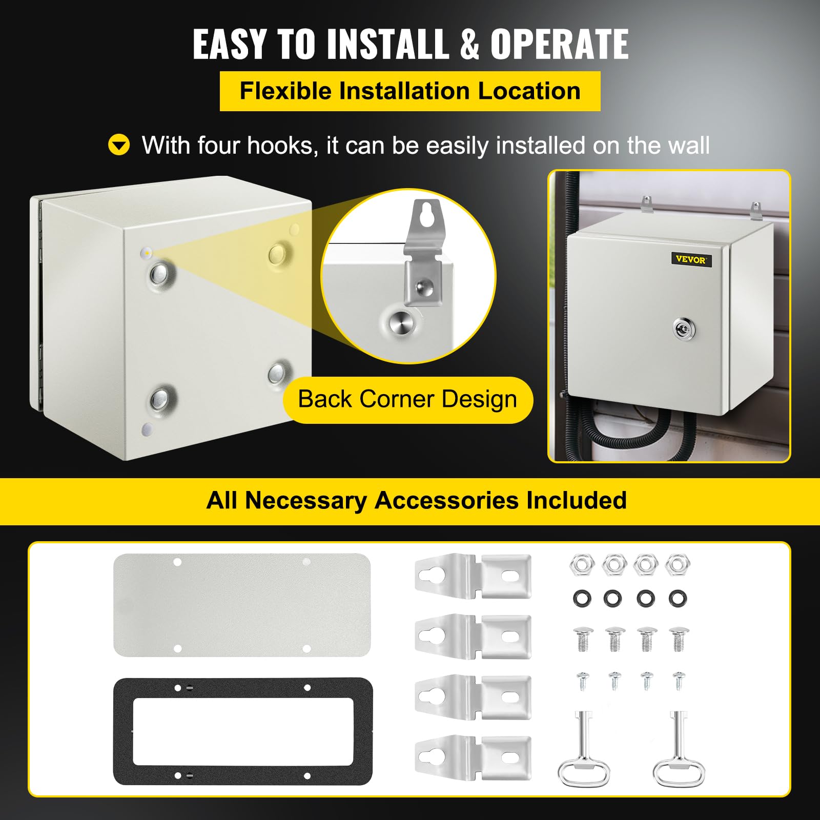 VEVOR NEMA Steel Electrical Box - Waterproof & Dustproof -6