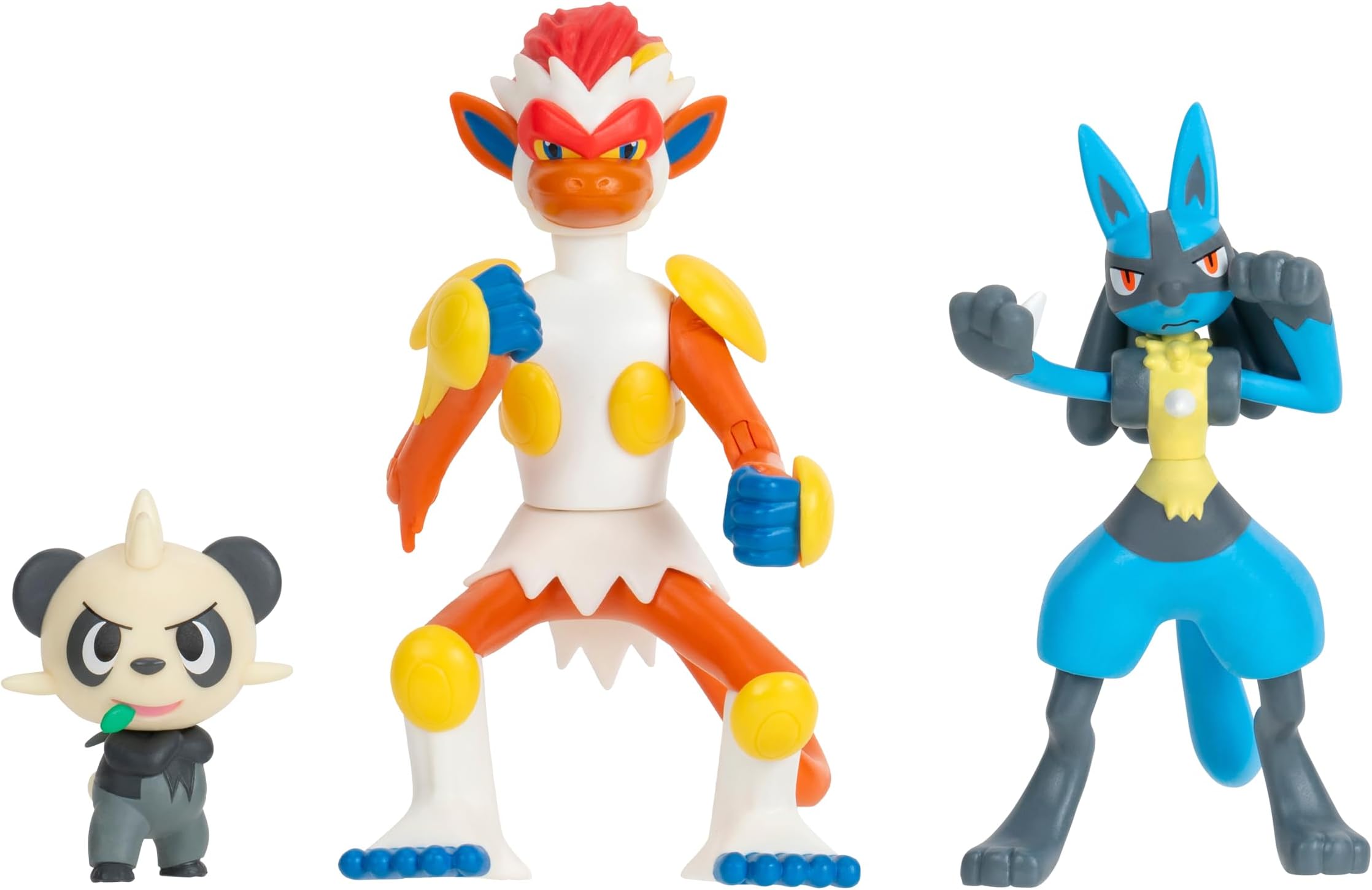 Pokémon Battle Figure 3 Pack - Features 2-Inch Pancham and Lucario and 3-Inch Infernape Battle Figures