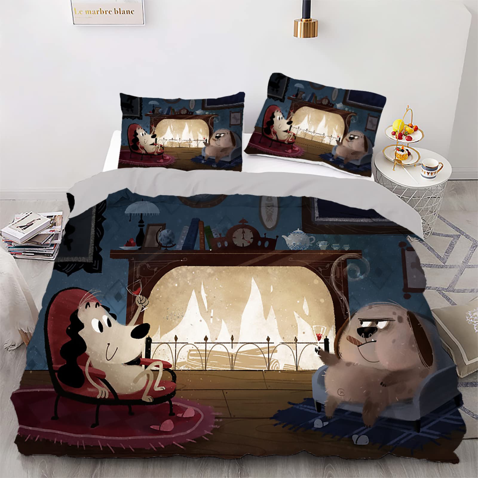 Housse de couette ado noir 140x200 idéale pour relooker une chambre d'enfant moderne