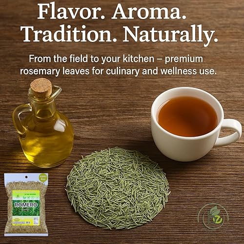 Miniatura 5 de Té de hojas secas de romero entero sueltas de primera calidad, 4 onzas (3.99 oz)  Hoja de Romero Te Herbal Rosmarinus Officinalis  Hecho a mano por