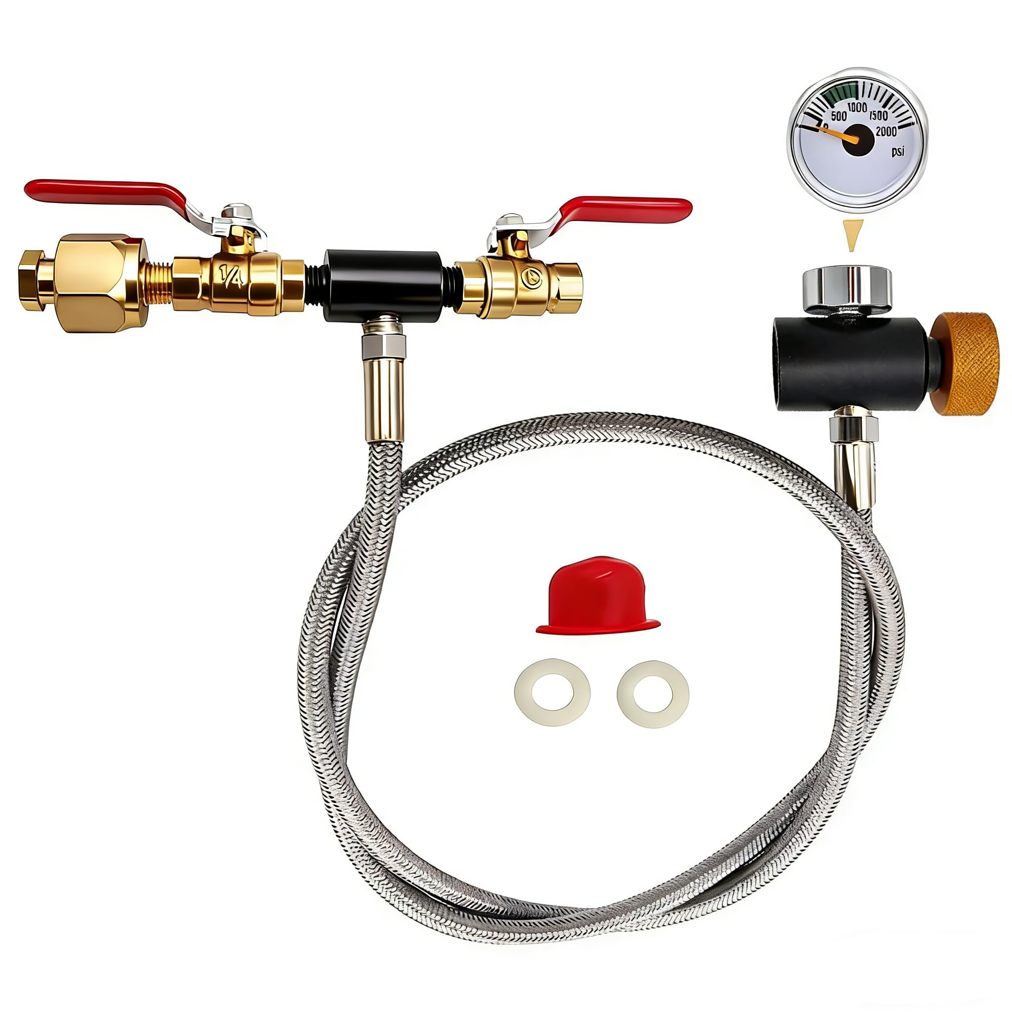 Photo 1 of Soda Machine CO2 Cylinder Refill Adapter Hose Soda Maker Co2 Canister Refill Station for Filling Soda blue Co2 Bottle