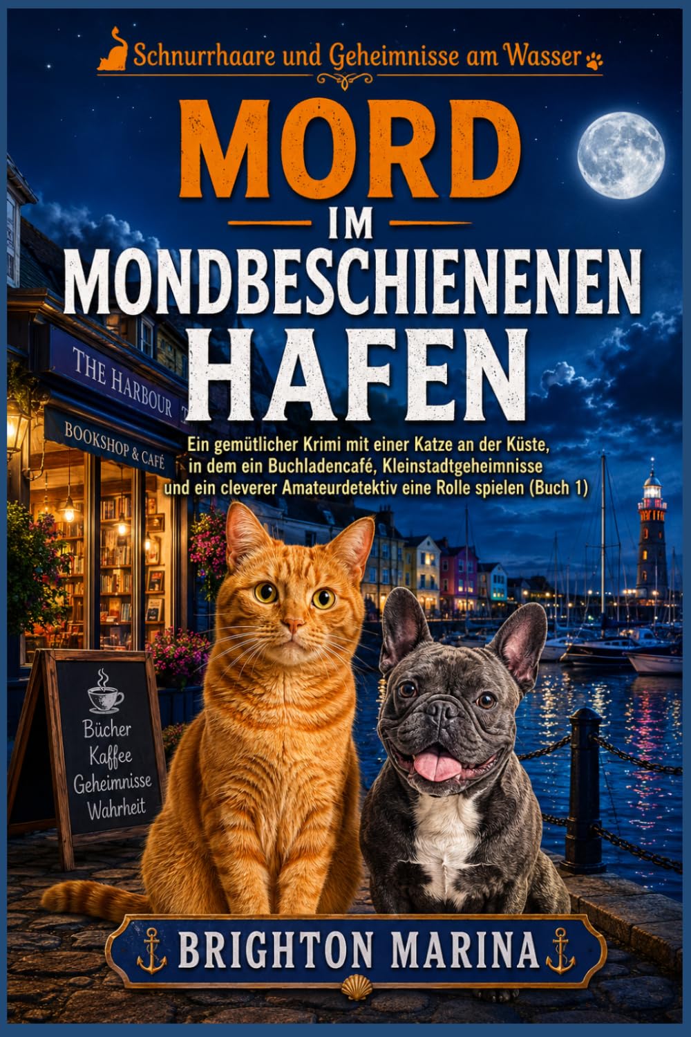 Mord im mondbeschienenen Hafen: Ein gemütlicher Krimi mit einer Katze an der Küste, in dem ein Buchladencafé, Kleinstadtgeheimnisse und ein cleverer ... 1) (Schnurrhaare und Geheimnisse am Wasser)