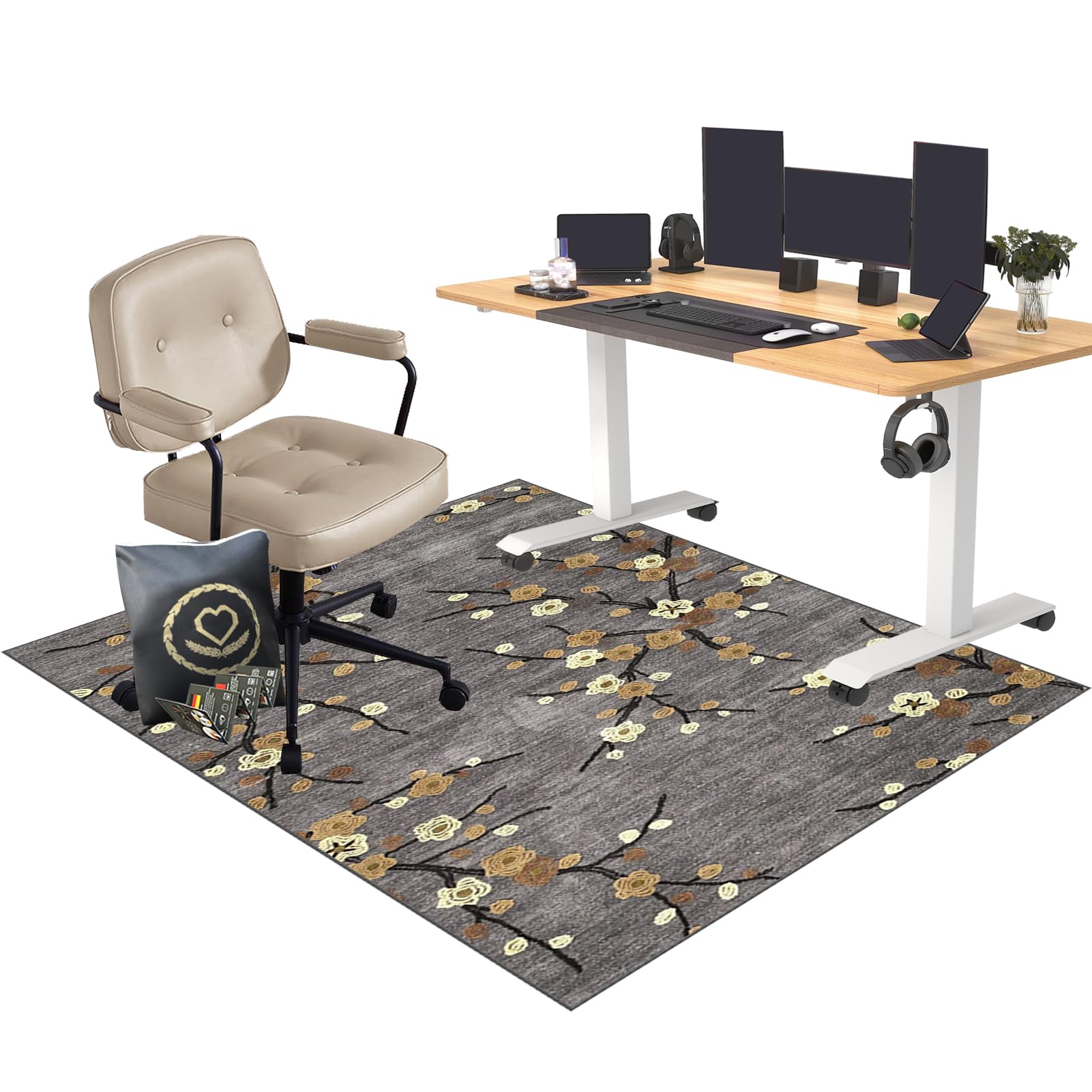 Heavy Duty Office Chair Mats for Carpeted and Hardwood Floor Anti-skidding Desk Chair Mat/Gaming Chair Mat 110 x 160 cm Carpet Protector Chair Mat for Home and Office Floor Mat for Office Chair