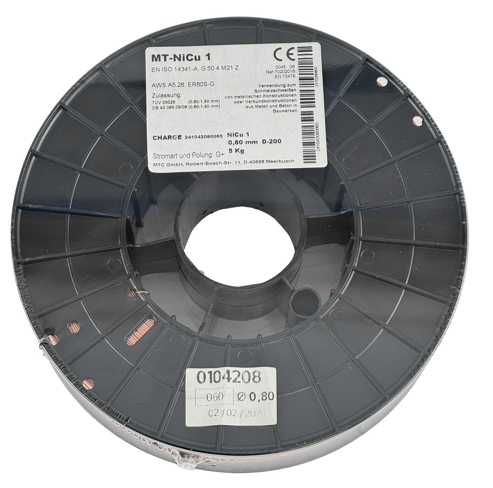 WELDINGER Corten MAG-Schweißdraht MT-NiCu 1 für Cortenstahl 0,8 mm 5 kg 200 mm Rolle (D200)