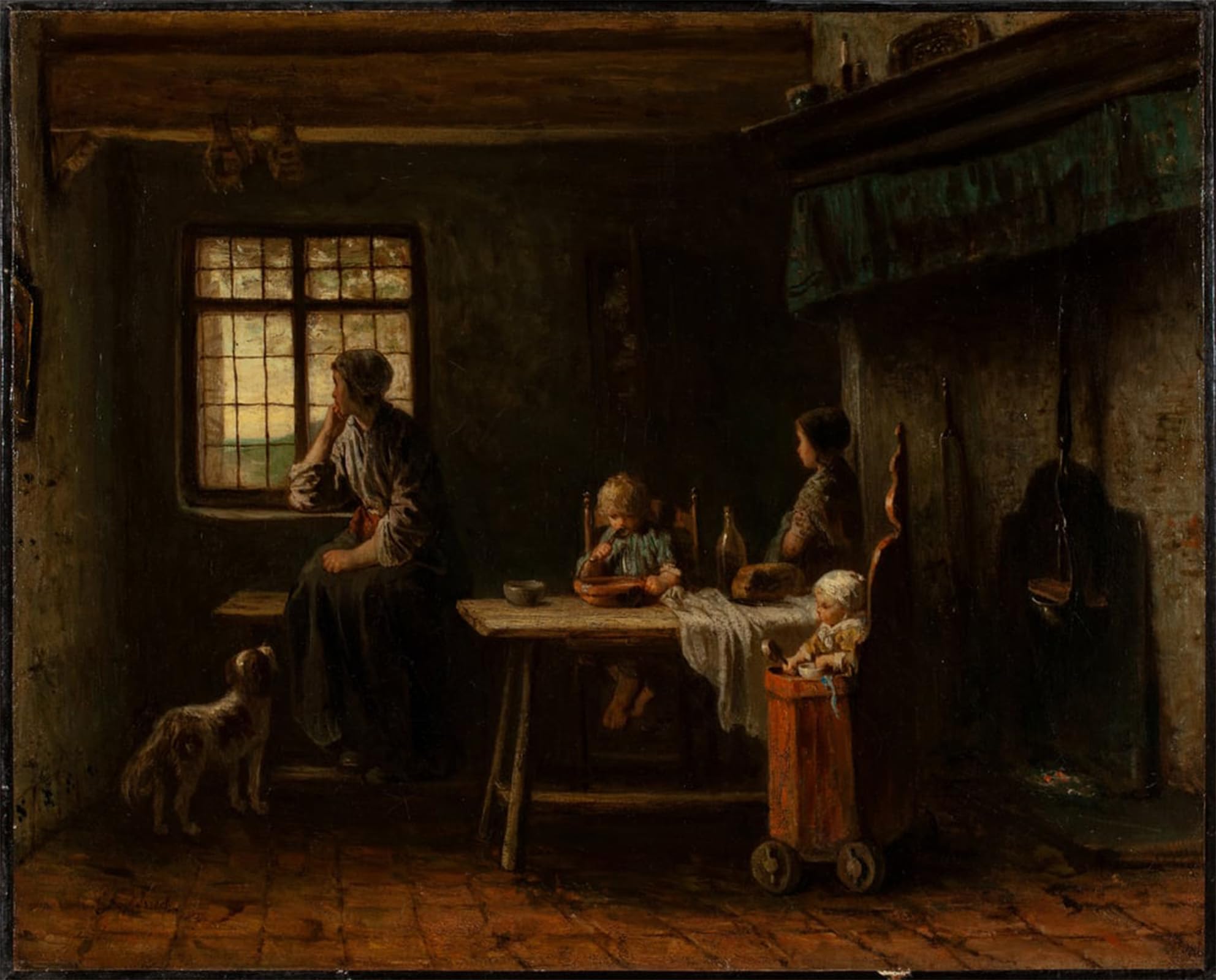 ARTXLXXBN Famous Print Painting Colorful Art Print the Anxious Family by Jozef Israëls Canvas Art Decorations for Home Decor 60x90cm