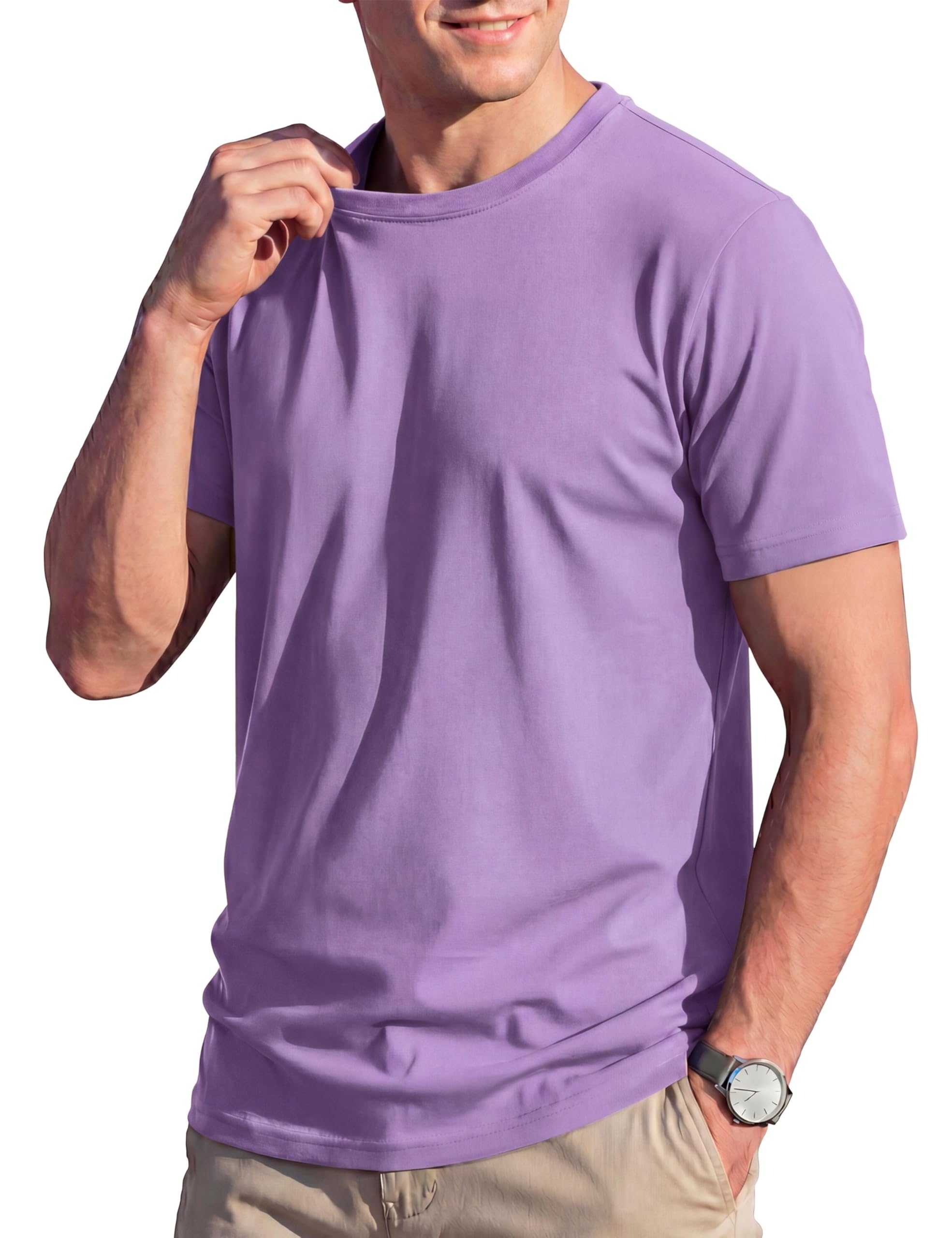 TACVASEN T Shirt Herren Kurzarm Baumwolle T-Shirt Rundhals Sommer Tshirt Regular Fit Basic Tops Weiches Casual Oberteil