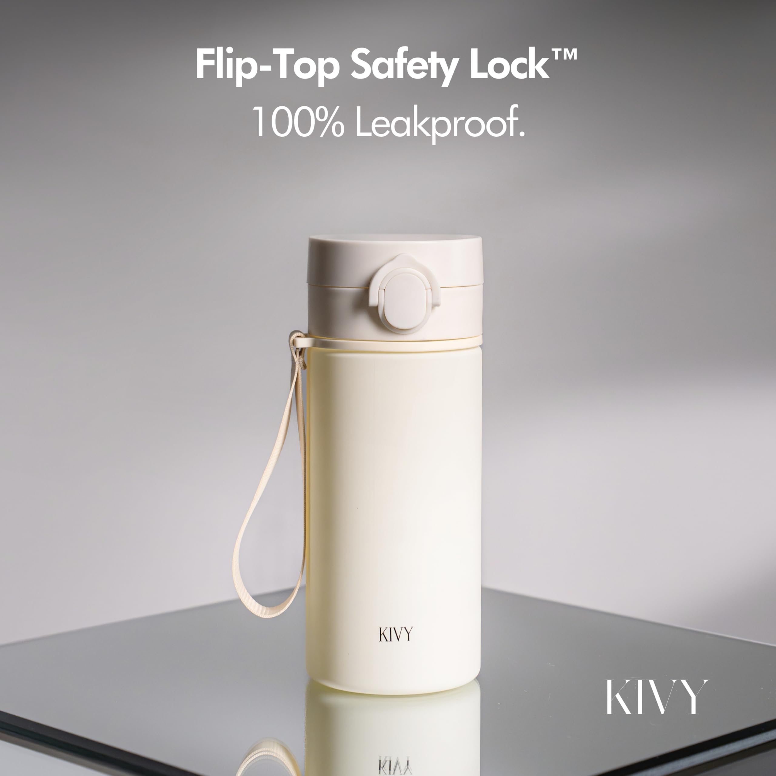 KIVY Botella de Agua Tritan 650ml [CON TAPA ABATIBLE] - Water Bottle para Niños & Adultos - Sin BPA - Garrafa Apto Lavavajillas - Cantimplora para Gimnasio, Deportiva, Oficina y Escuela - Verde — view 70