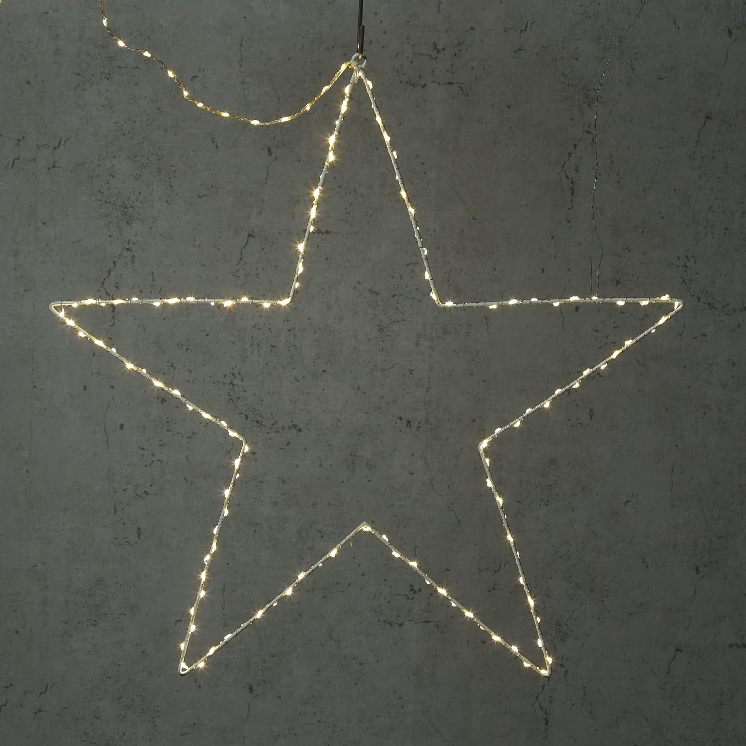 MARELIDA LED Stern Leuchtstern Metallstern Weihnachtsstern für Innen/Außen (60cm 180 LED)