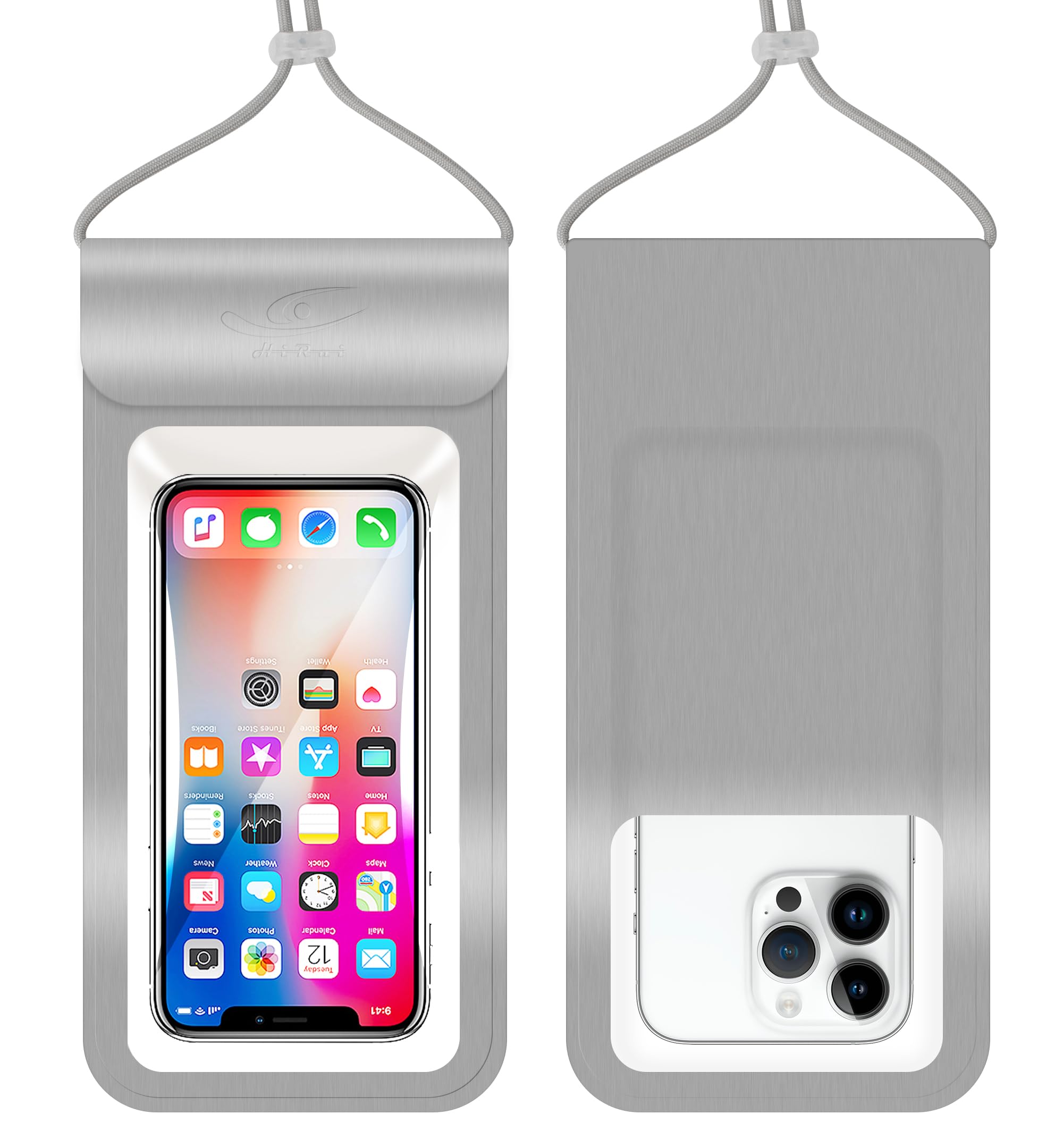 HiRui Universal Waterproof Phone Pouch with Touch Screen, IP68 Waterproof Phone Case Dry Bag for Beach, Compatible with iPhone 16/Pro/Plus/Max/15/14,