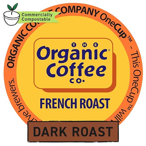 Miniatura 5 de Organic Coffee Co. OneCUP French Roast - Cápsulas de café compostables de 80 unidades, K Cup, compatible con Keurig 2.0