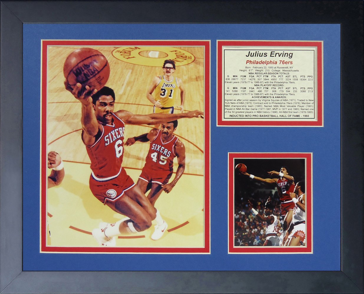 Legends Never Die"Julius Erving 76ers Framed Photo Collage, 11 x 14-Inch,12301U