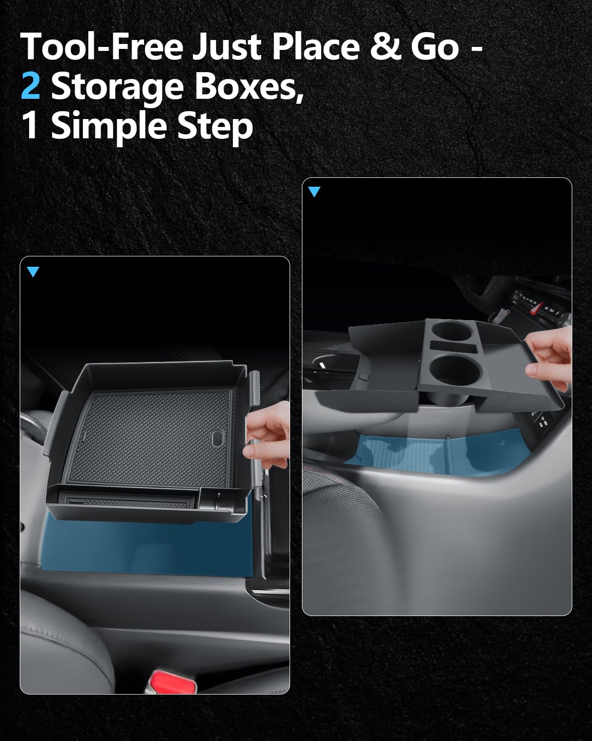 SKTU Boîte de rangement pour console centrale - Avec support antidérapant - Pour Hyundai Tucson NX4 2025 2026 - Porte-gobelet - Avec support antidérapant - Pour accessoires Hyundai - Electronic Gear